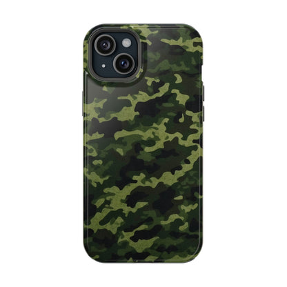 Dark Green Camouflage – MagSafe iPhone Case, Slim and Drop-Resistant