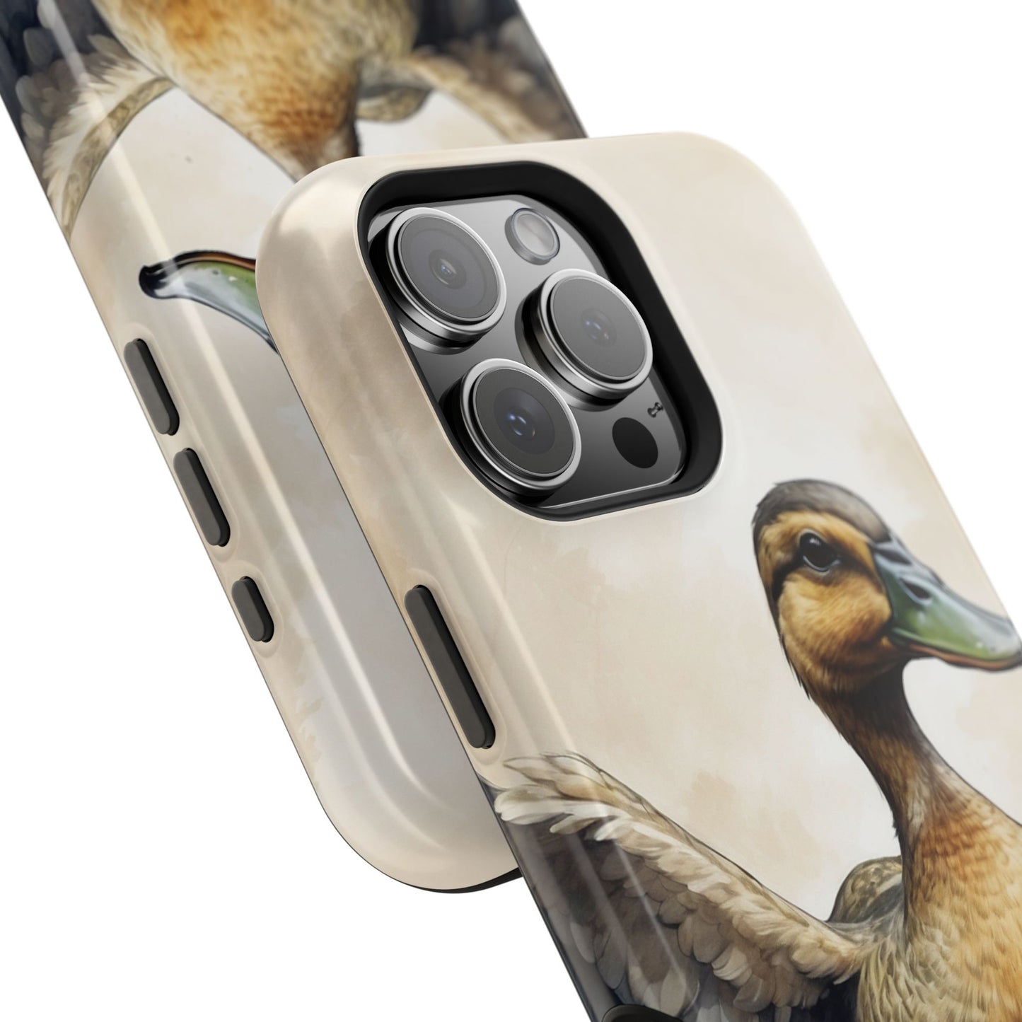 Graceful Duck in Watercolor Scene - MagSafe iPhone Case