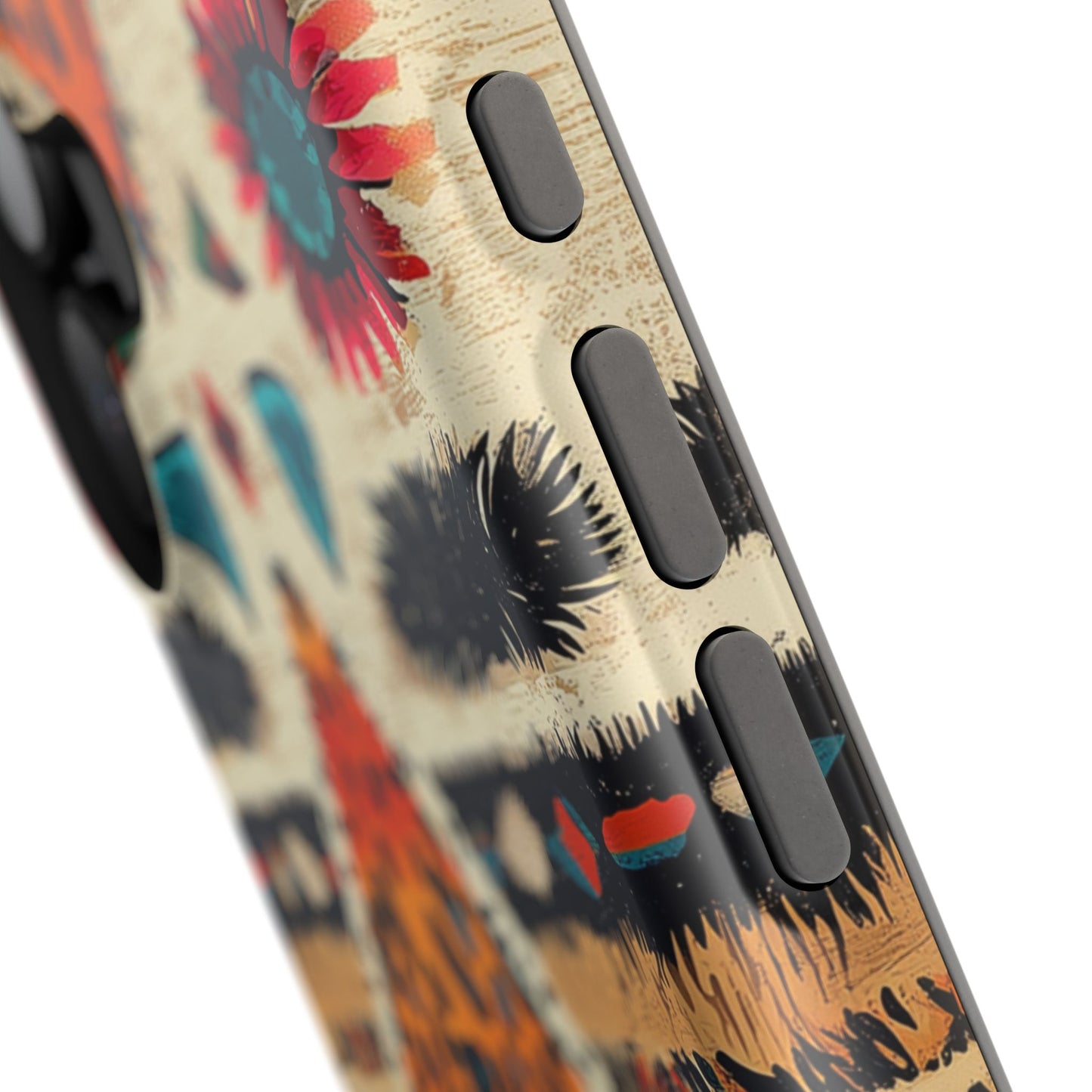 Wild Boho Leopard Print & Floral Tough MagSafe iPhone Case – Eclectic Tribal Design, Dual-Layer Protection