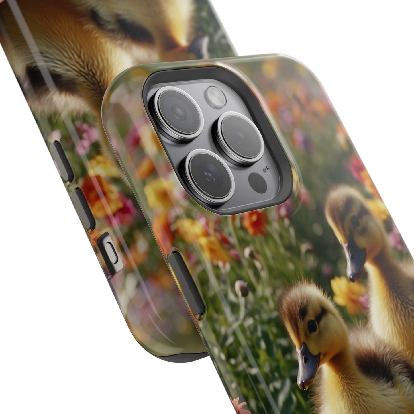 Charming Ducklings in Floral Garden - MagSafe iPhone Case