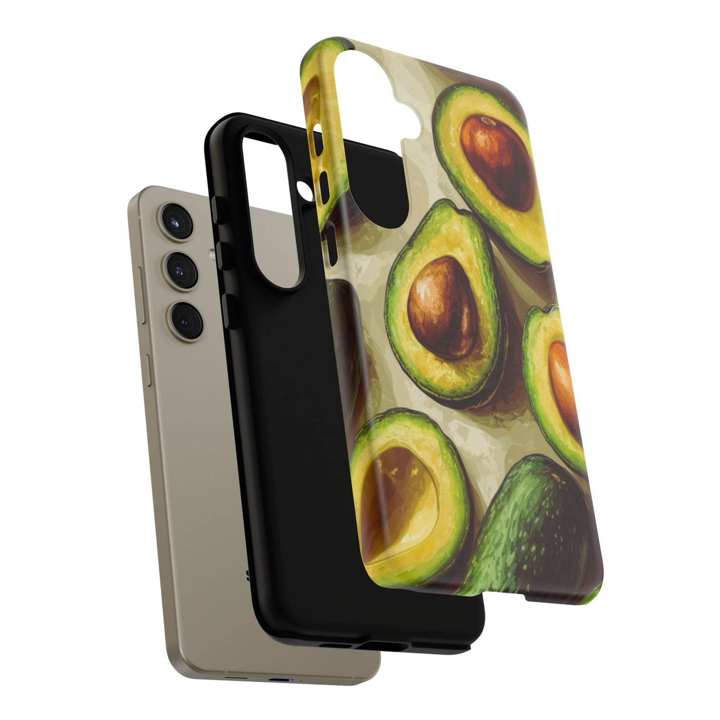 Realistic Avocado Samsung Galaxy  Case – Detailed Green Fruit Design, Shockproof Protection