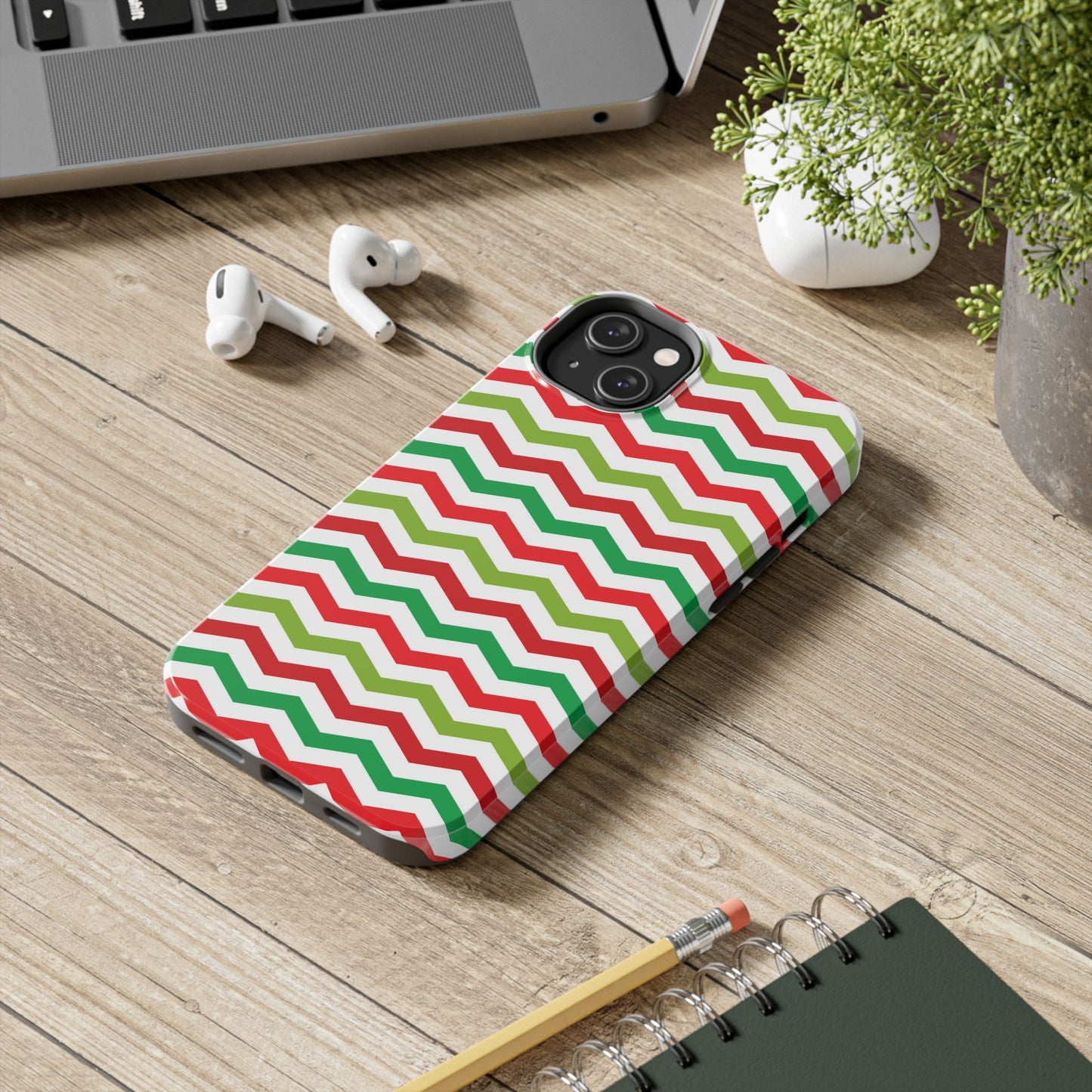 Vibrant Fiesta Chevron – Yellow Green, Green & Red Geometric Case