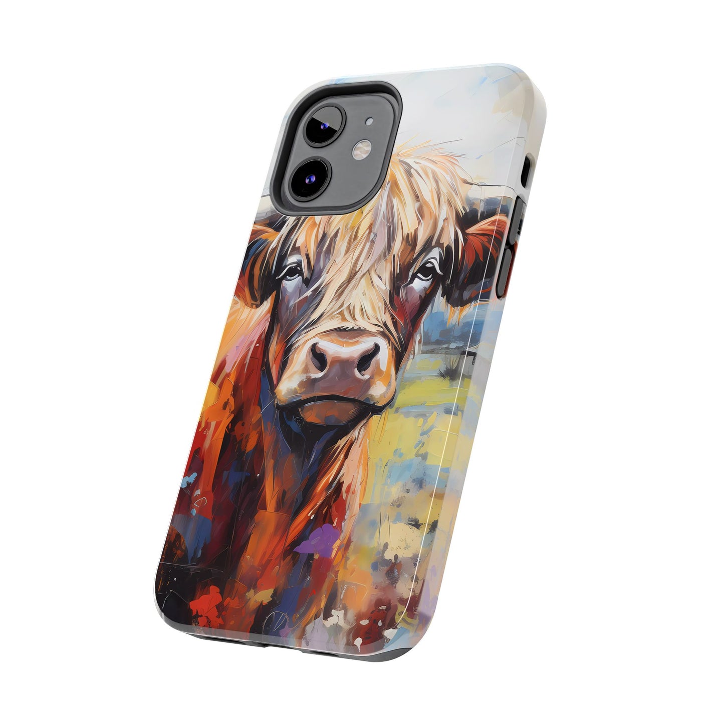 Cute Western Phone Case | Highland Cow | Robust Rocky Mountain-Inspired | Expressionism | Fresco