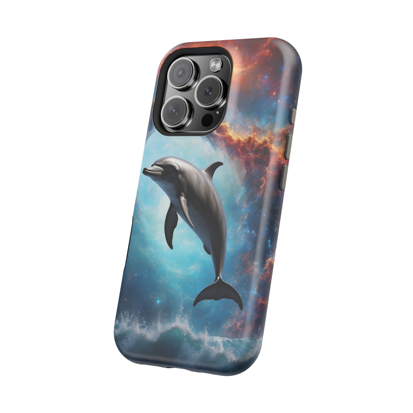 Cosmic Dolphin Space Vibes - MagSafe-Compatible Case