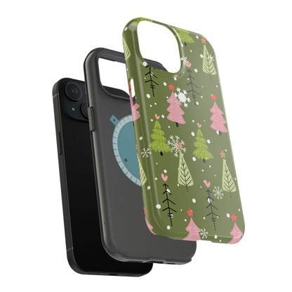 Whimsical Christmas Tree Pattern – MagSafe Phone Series Case