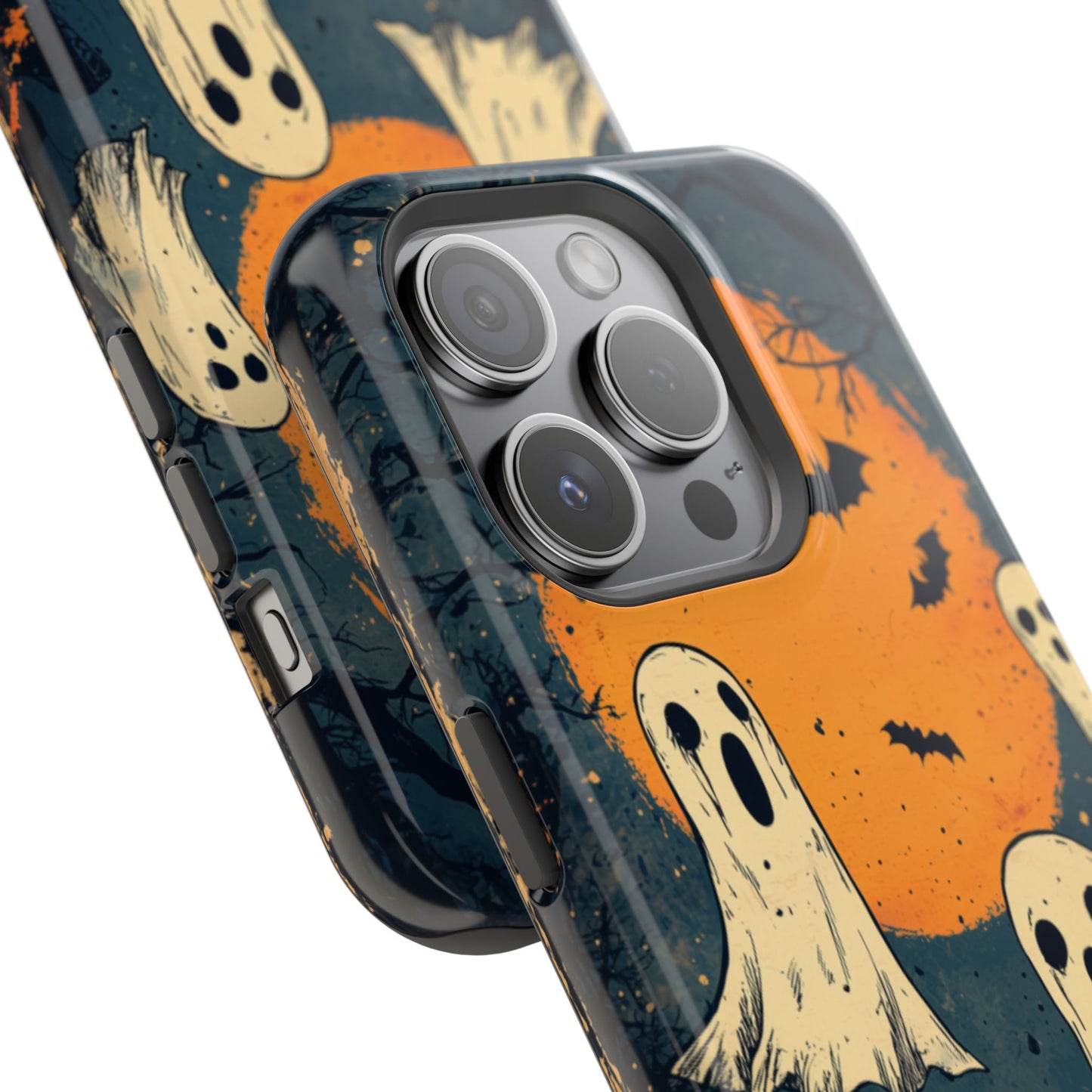 Haunted Ghosts & Full Moon MagSafe iPhone Case – Spooky Halloween Design