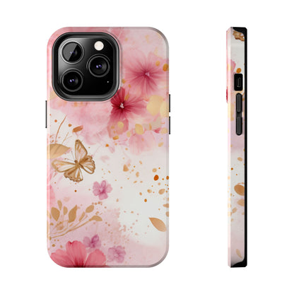 Blush Pink Floral Butterfly - iPhone Case