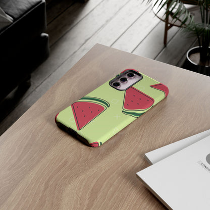 Watermelon Slice Samsung Galaxy Case – Fresh & Fun Design with Retro Geometric Pattern