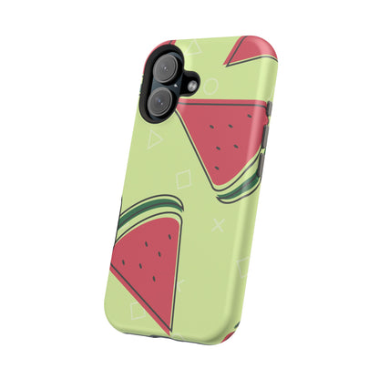 Watermelon Slice MagSafe iPhone Case – Fresh & Fun Design with Retro Geometric Pattern