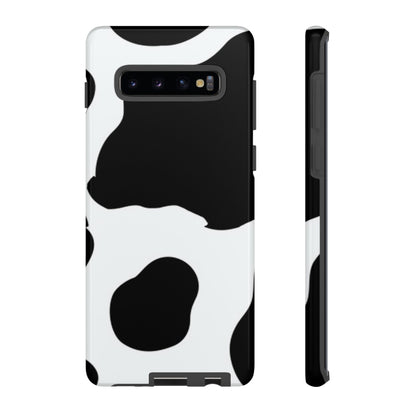 Bold Black and White Cow Print Tough Samsung Galaxy Case – Modern Animal Pattern with Dual-Layer Protection