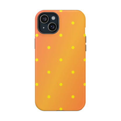 Sunset Gradient Polka Dots MagSafe iPhone Case – Shockproof, Matte Finish, Dual-Layer Protection