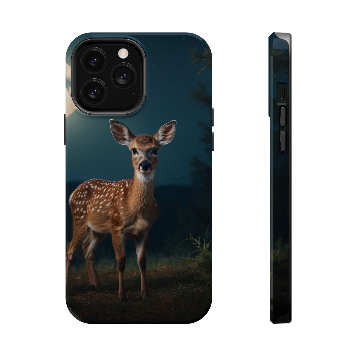 MagSafe-Compatible iPhone Case – Mystic Fawn Under the Moonlit Sky