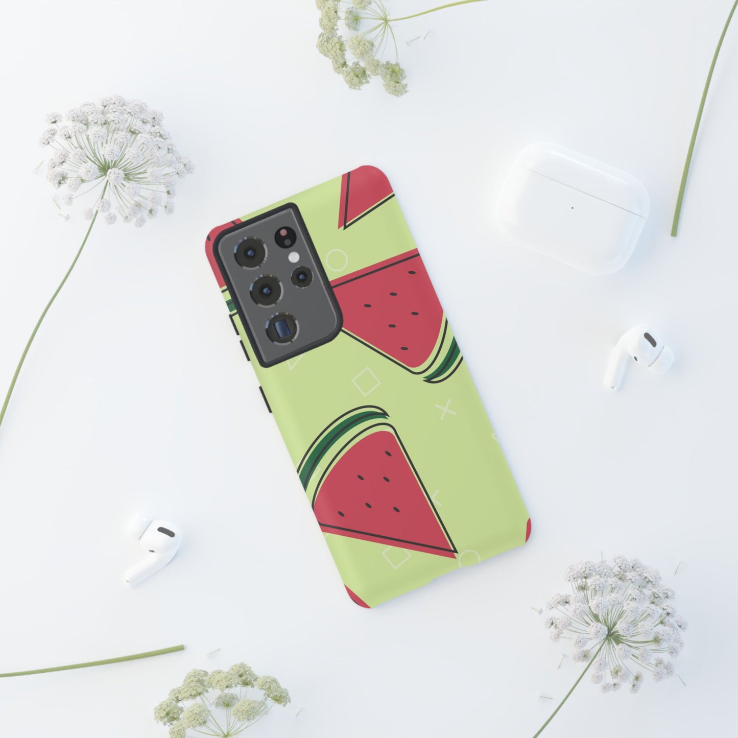 Watermelon Slice Samsung Galaxy Case – Fresh & Fun Design with Retro Geometric Pattern