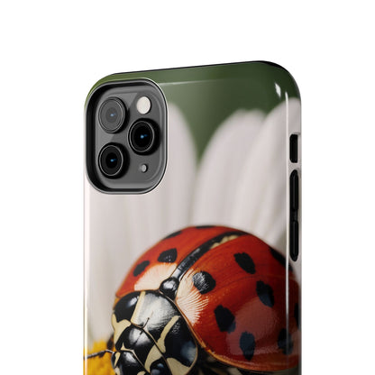 iPhone Case: Ladybug on White Daisy