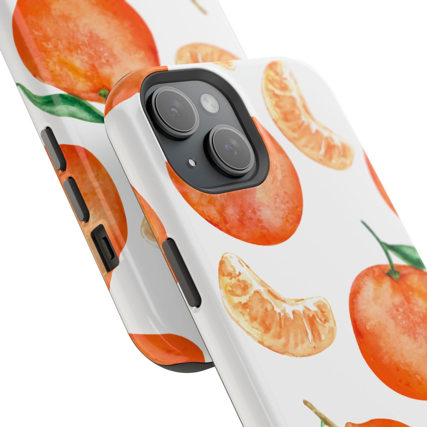 Tangerine Dreams Tough MagSafe iPhone Case – Watercolor Orange Design, Shockproof Dual Protection