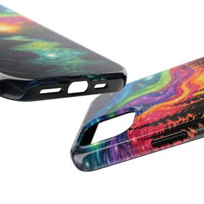 Celestial Nightscape iPhone Case – Vibrant River and Starry Sky Design