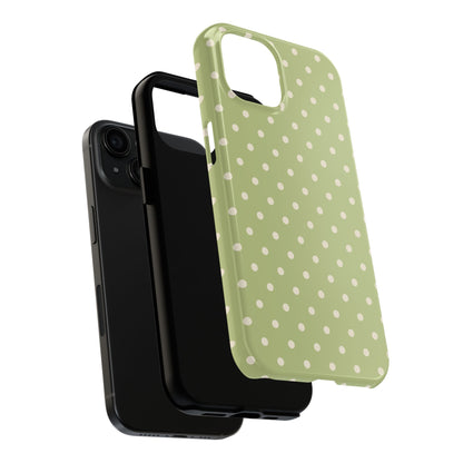 Sage Green Polka Dots – iPhone Case