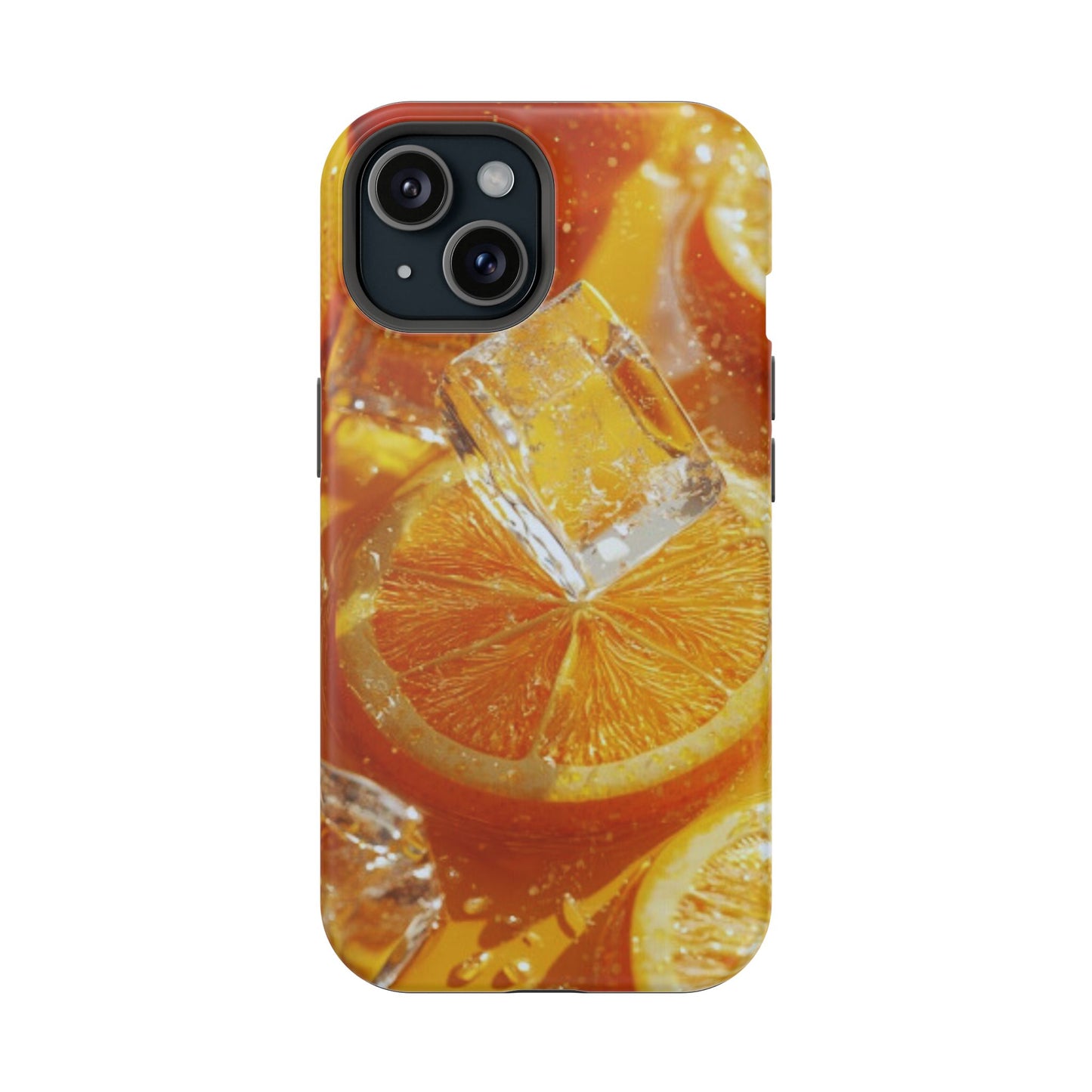 Citrus Orange Splash MagSafe iPhone Case – Dual-Layer Tough Protection, Vibrant Summer Design