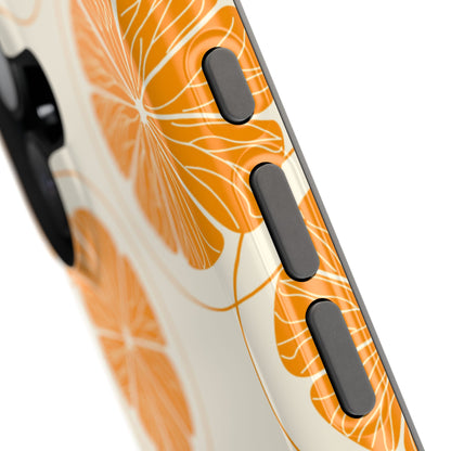 Citrus Burst Pattern Tough MagSafe iPhone Case – Bold Orange Design, Shockproof Protection