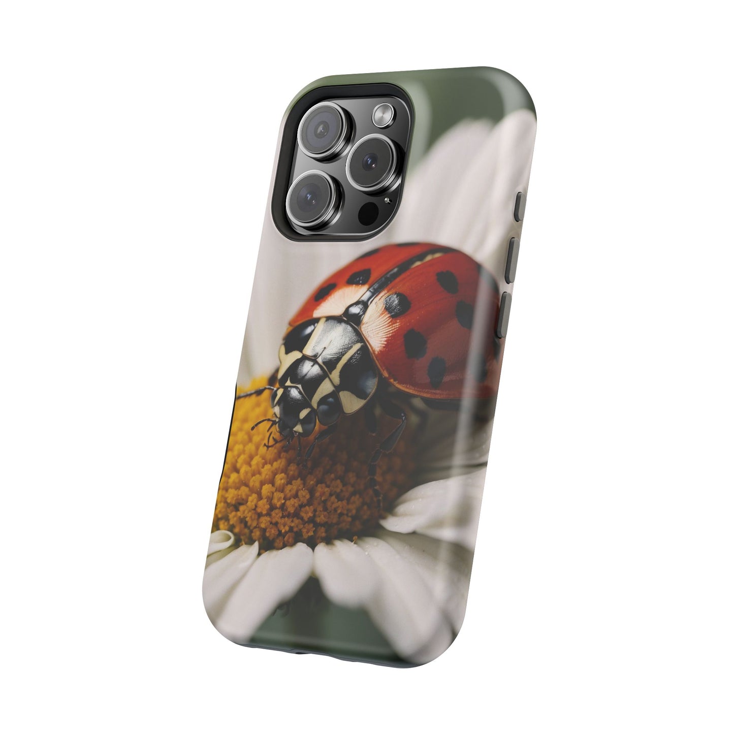 MagSafe iPhone Case: Ladybug on White Daisy