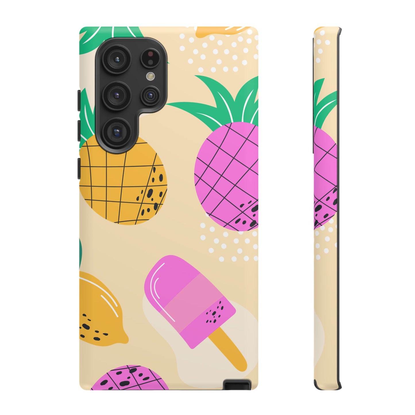 Tropical Pop Samsung Galaxy Case – Fun Pineapple & Lemon Design with Vibrant Summery Colors