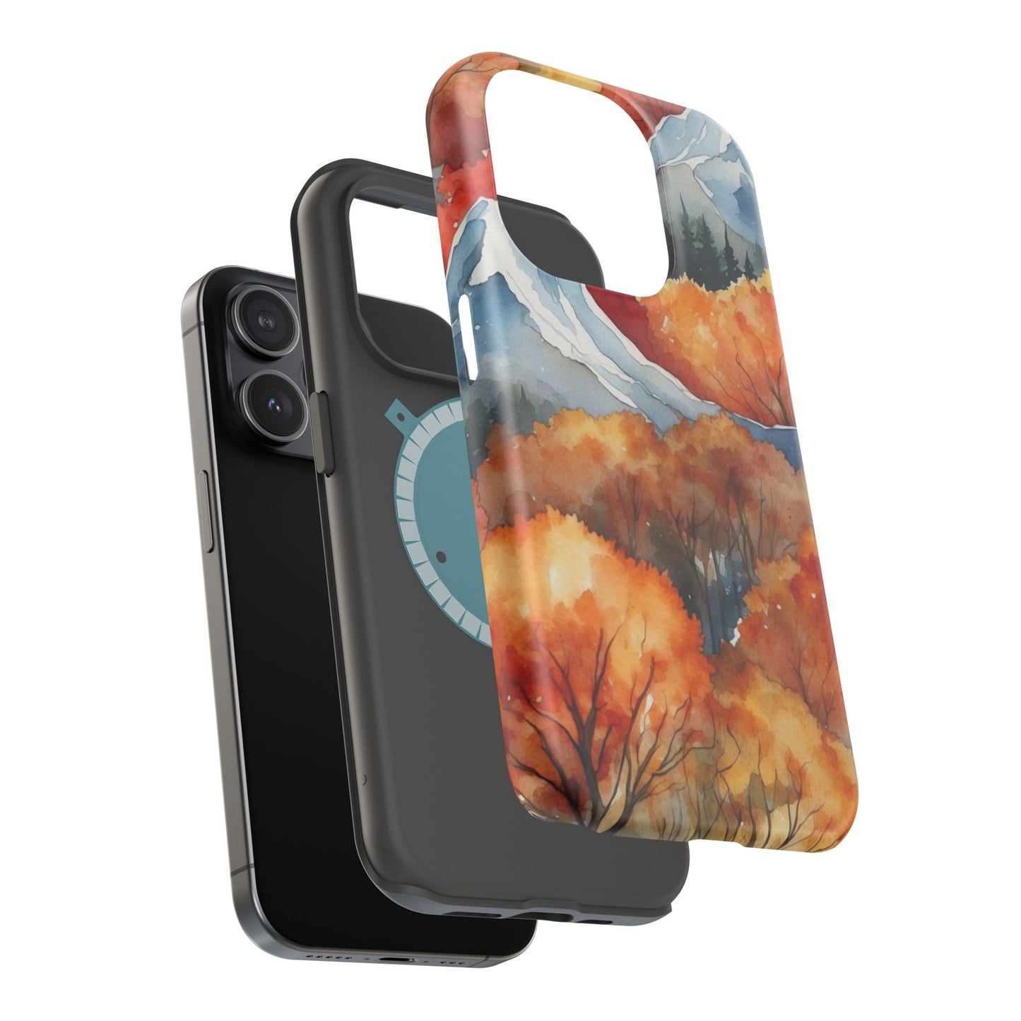 Autumn Mountain Forest Watercolor - MagSafe iPhone Case