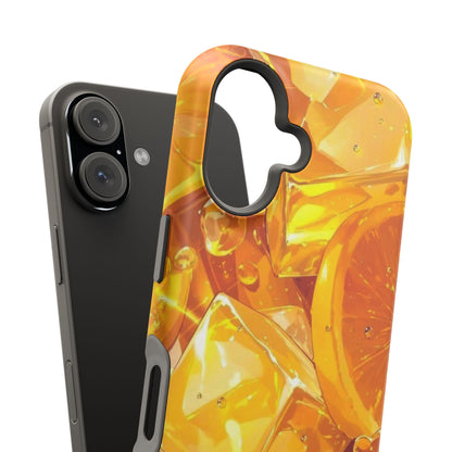 Citrus Splash MagSafe iPhone Case – Bright Orange Slices & Ice, Dual-Layer Protection