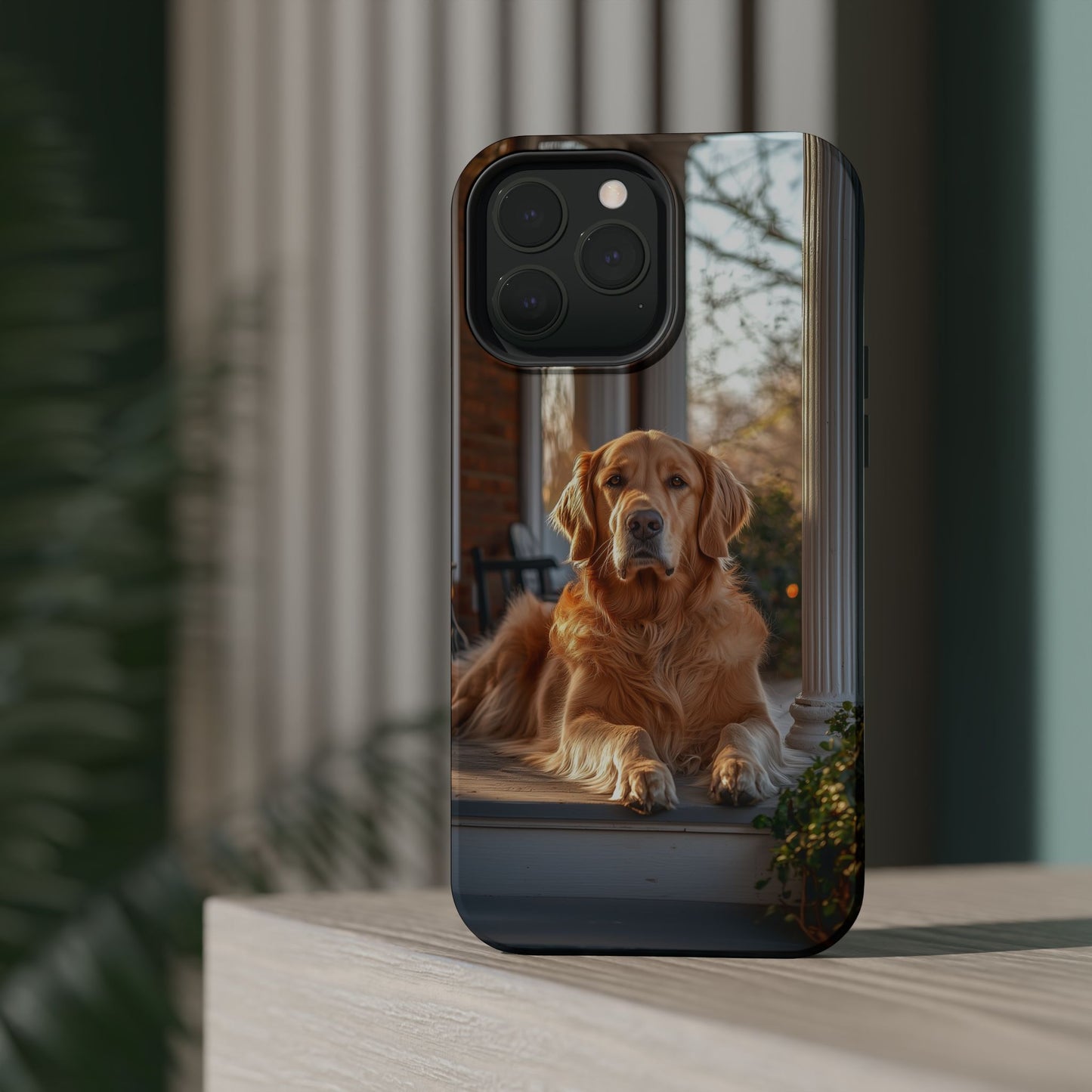 Golden Retriever on Porch - iPhone MagSafe Series Case