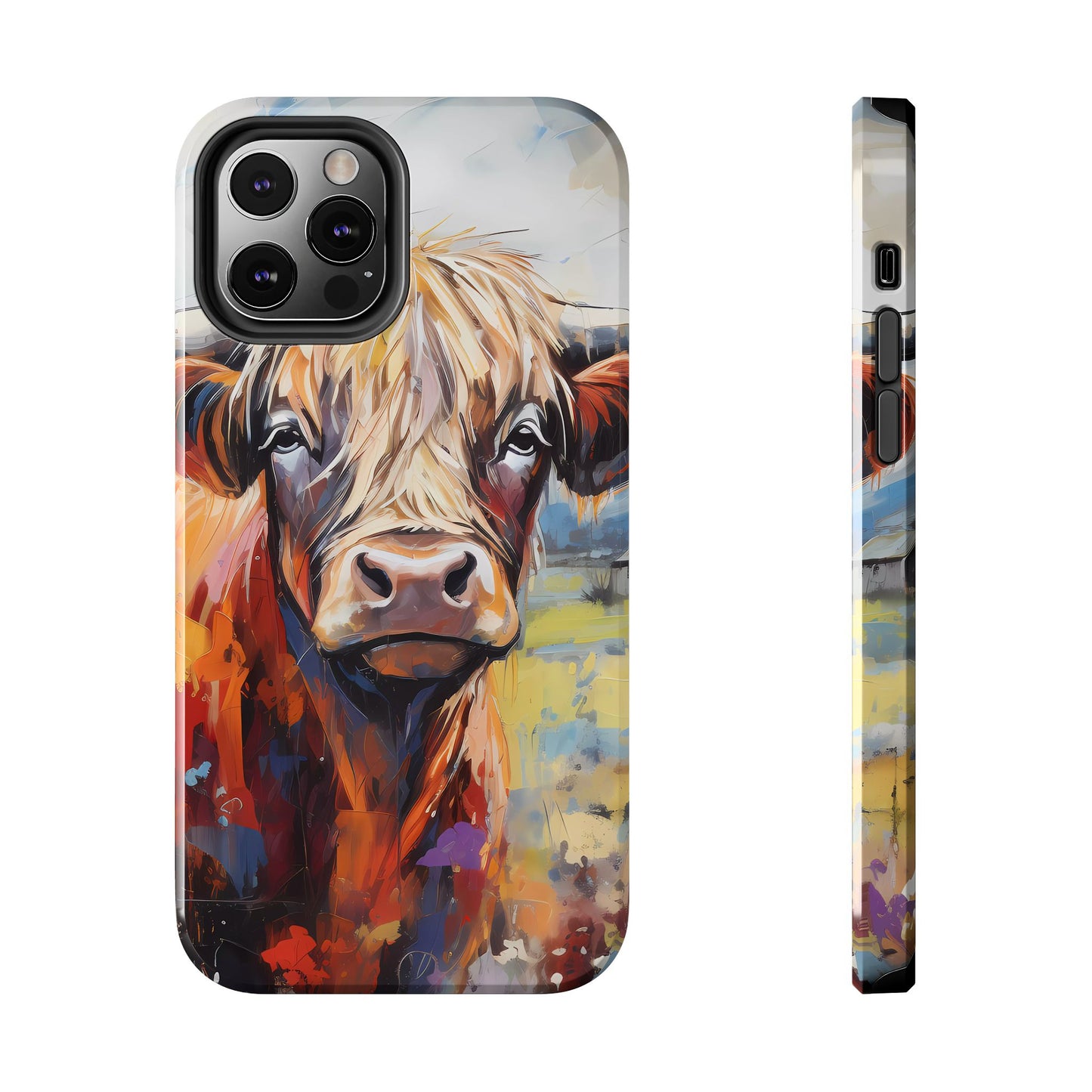 Cute Western Phone Case | Highland Cow | Robust Rocky Mountain-Inspired | Expressionism | Fresco