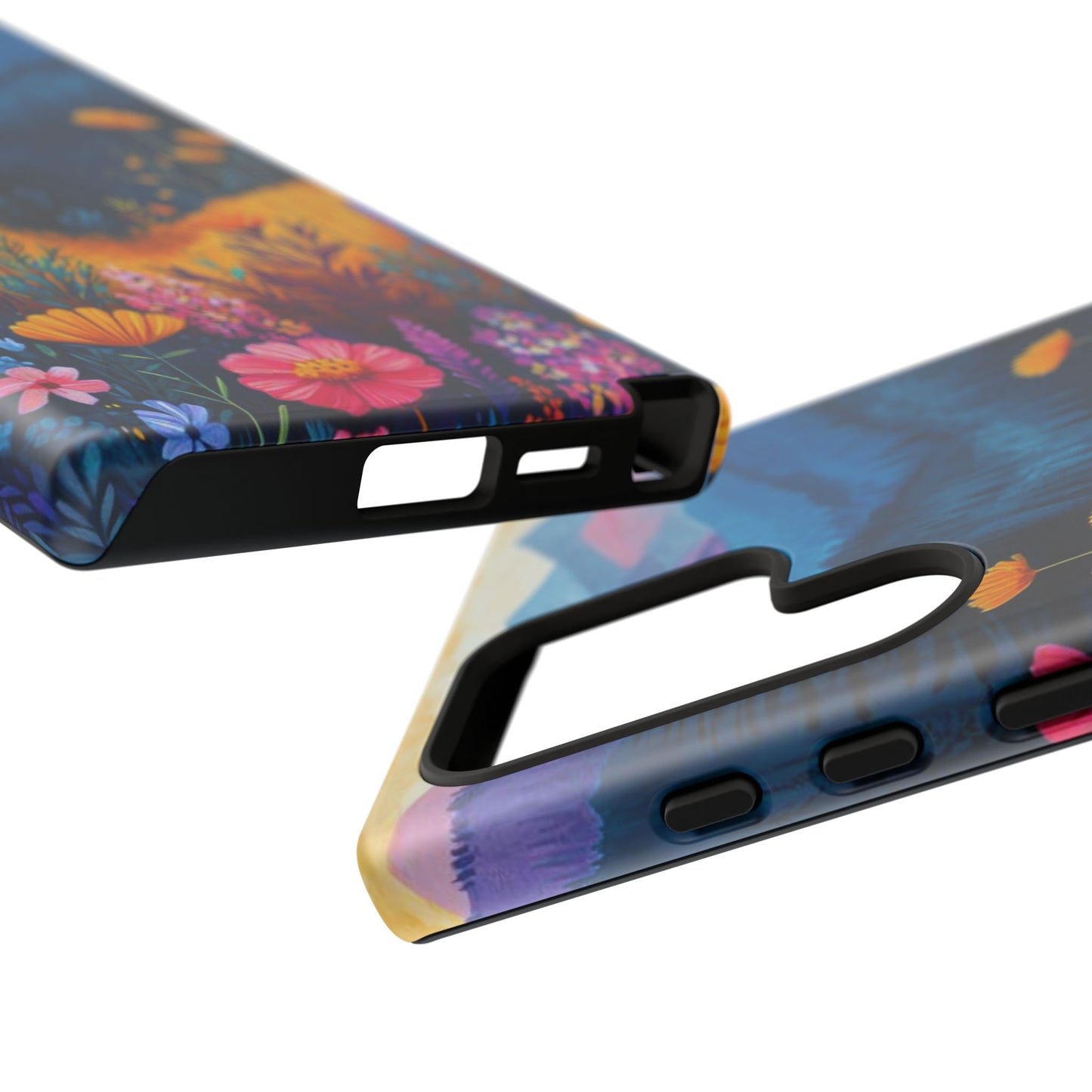 Vibrant Wildflower Mountain Samsung Galaxy  Case – Bold Nature Art, Dual-Layer Protection