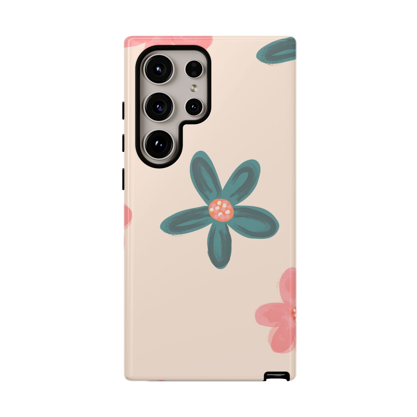 Vintage Floral Tough Samsung Galaxy Case – Soft Matte Finish with Dual-Layer Protection