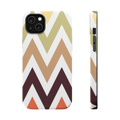 Earthy Chevron MagSafe iPhone Case – Boho-Inspired Design with Dual-Layer Protection