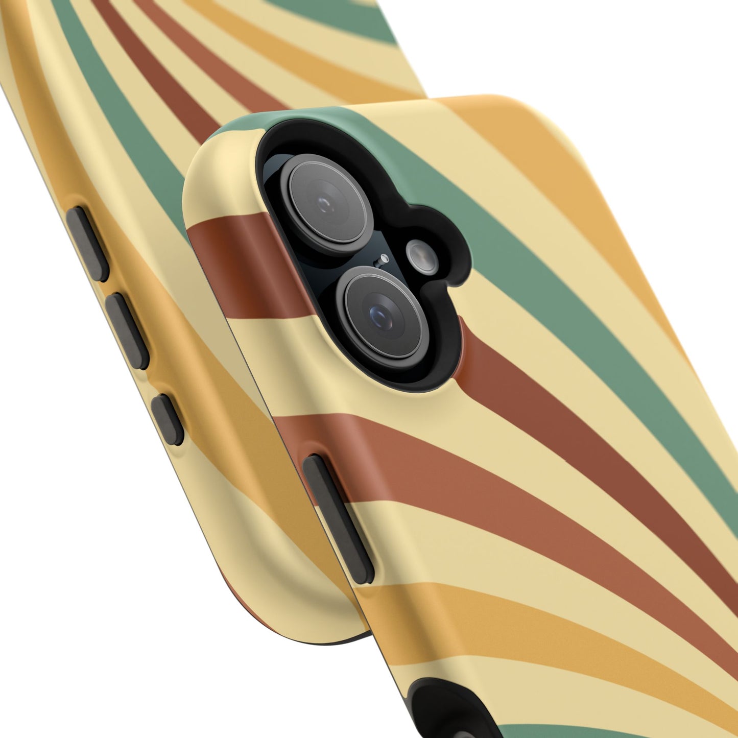 Earthy Retro Swirl MagSafe iPhone Case – Dual-Layer Protection with 70s-Inspired Earth Tones