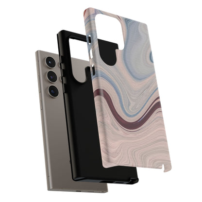 Marble Swirl Elegance – Samsung Galaxy Case in Blue & Blush Abstract Design