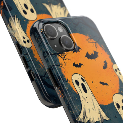 Haunted Ghosts & Full Moon iPhone Case – Spooky Halloween Design