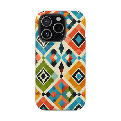 Harlequin Geometric MagSafe iPhone Case - Vibrant Abstract Protective Cover