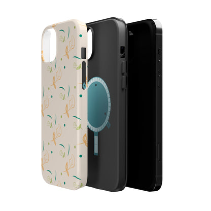 Soft Pastel Abstract Floral Tough MagSafe iPhone Case – Playful Minimalist Design with Dual-Layer Protection