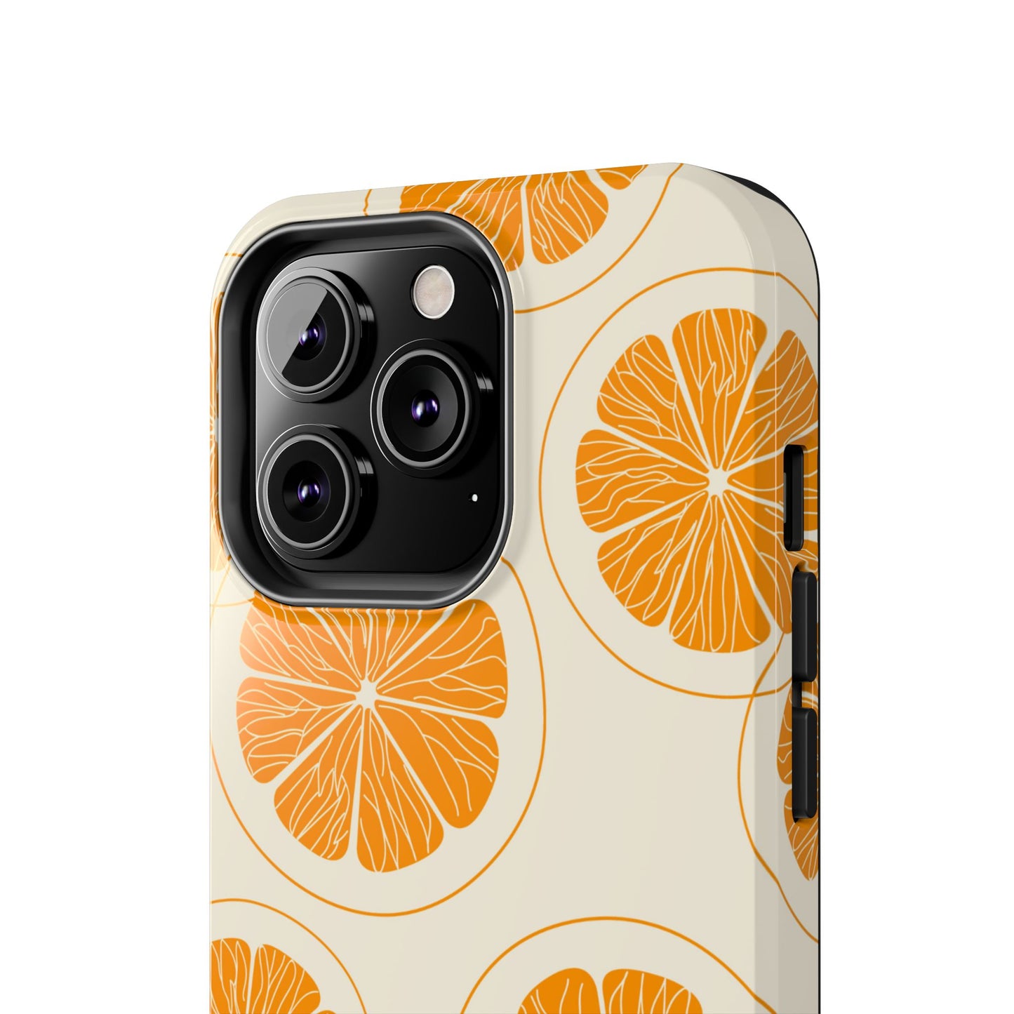 Citrus Burst Pattern Tough iPhone Case – Bold Orange Design, Shockproof Protection - BOGO Cases