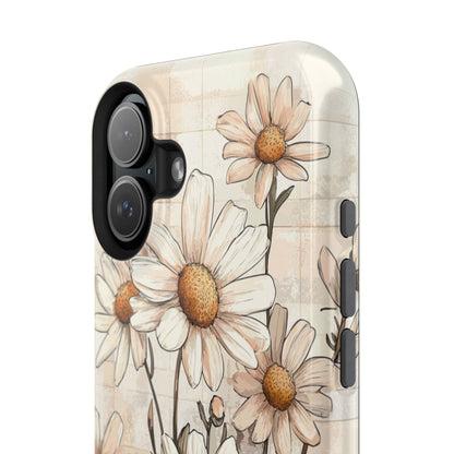 Pastel Daisy MagSafe iPhone Case - Elegant Floral Protective Cover