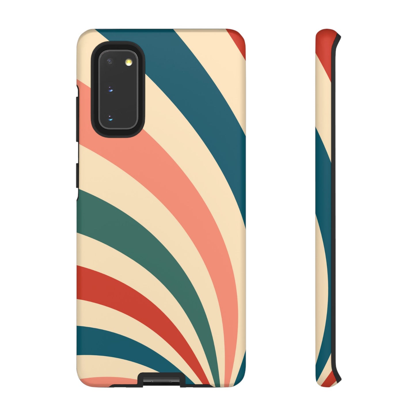 Retro Sunburst Swirl Samsung Galaxy Case – Dual-Layer Protection with Bold 70s Vibes