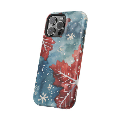 Crimson Snowflake Charm – MagSafe iPhone Case