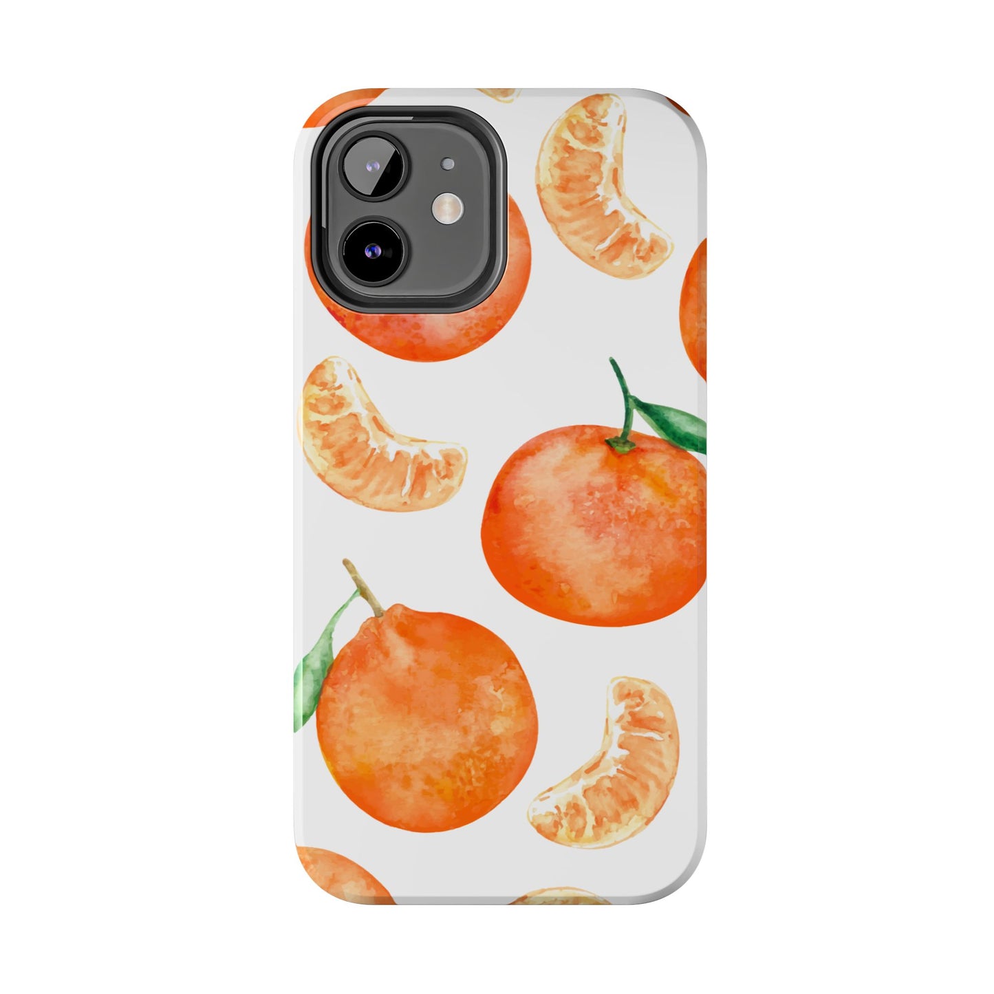 Tangerine Dreams Tough iPhone Case – Watercolor Orange Design, Shockproof Dual Protection - BOGO Cases