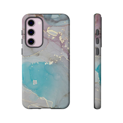 Sky Blue & Purple Marble Wave – Samsung Galaxy Case with Elegant Swirl Design