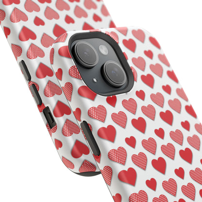 Red & Polka Dot Hearts MagSafe Case