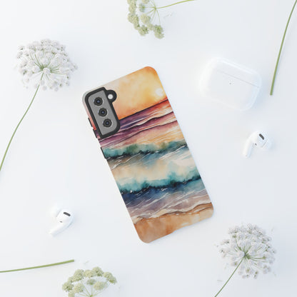 Sunset Waves Samsung Galaxy Case – Vibrant Watercolor Design