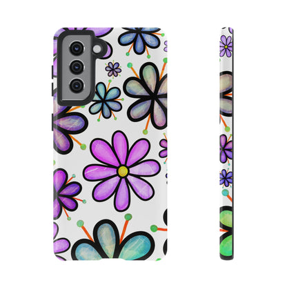 Whimsical Lavender Floral Samsung Galaxy Case – Ultra-Slim, High-Gloss Finish