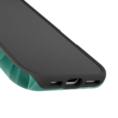 Emerald Flow MagSafe iPhone Case – Translucent Green Fabric-Inspired Design