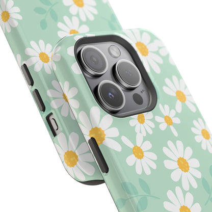 Charming Daisy Floral Tough MagSafe iPhone Case – Spring Pastel Design, Shockproof & Slim