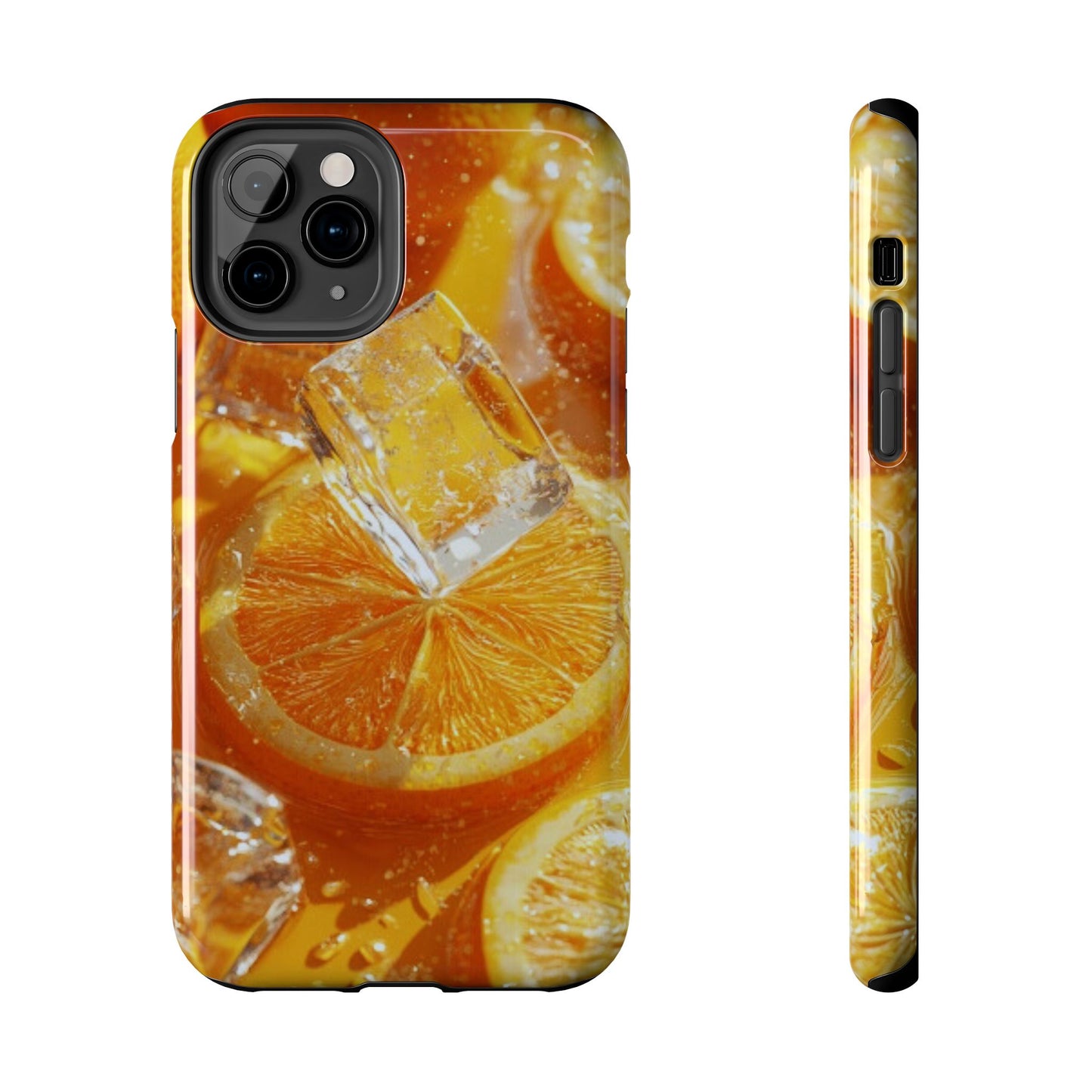 Citrus Orange Splash iPhone Case – Dual-Layer Tough Protection, Vibrant Summer Design