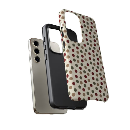 Festive Red & Green Polka Dots on Cream – Samsung Galaxy Case